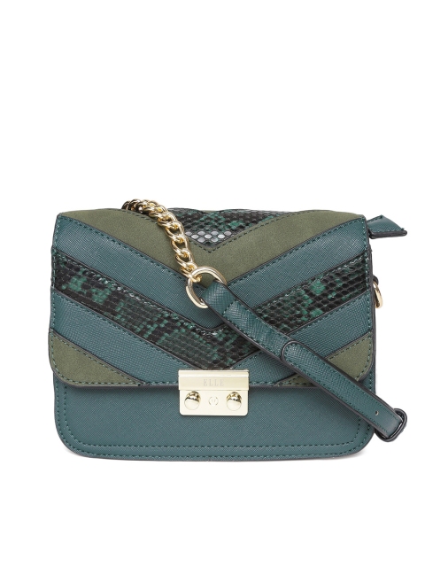 

ELLE Green Textured Sling Bag