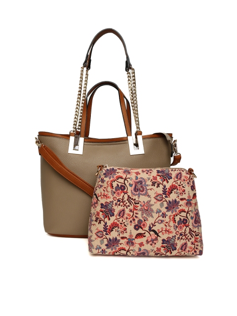 

ELLE Khaki Solid Shoulder Bag