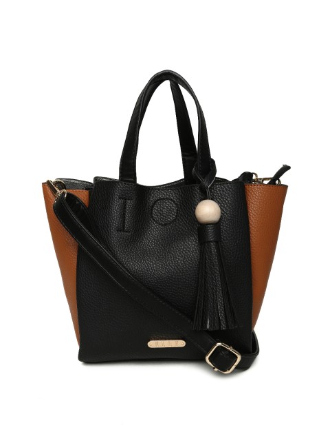 

ELLE Black & Brown Colourblocked Shoulder Bag