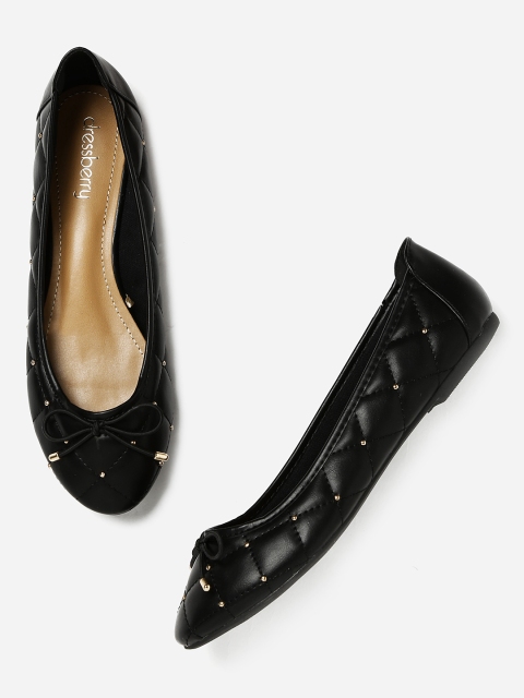 

DressBerry Women Black Solid Synthetic Ballerinas