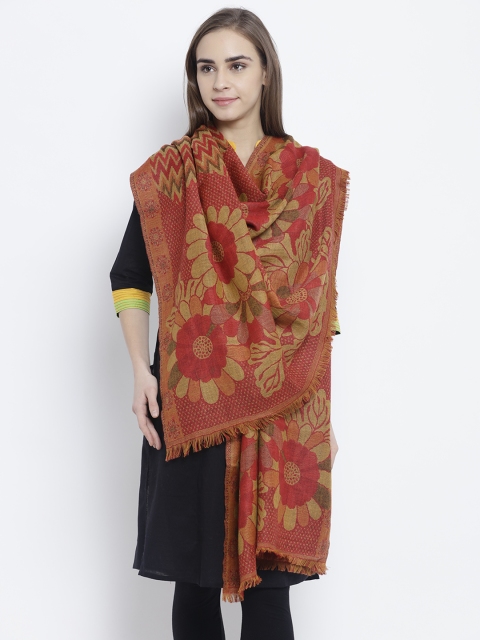 

Duke Red & Mustard Yellow Merino Wool Woven Design Shawl