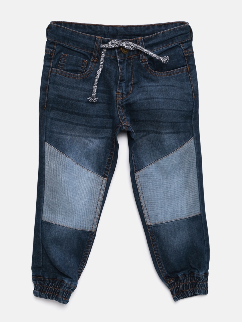 

YK Boys Blue Regular Fit Mid-Rise Clean Look Joggers