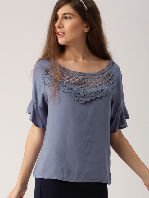 

DressBerry Women Blue Solid Top