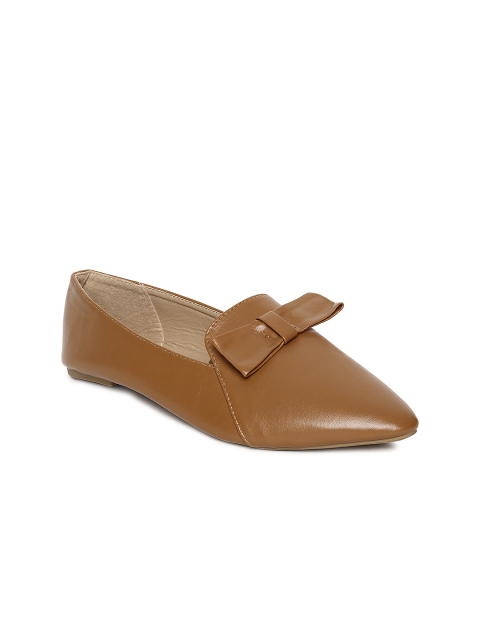 

People Women Tan Brown Solid Ballerinas