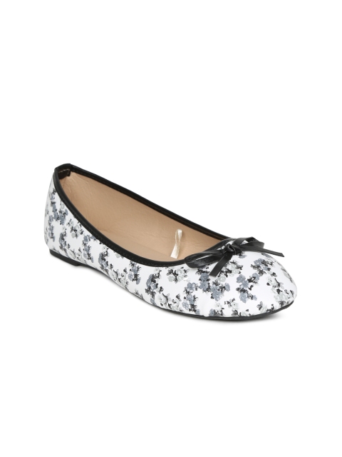 

People Women White Printed Ballerinas