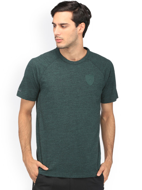 

Puma Ferrari Men Teal Blue Solid Ferrari Small Shield Round Neck T-shirt