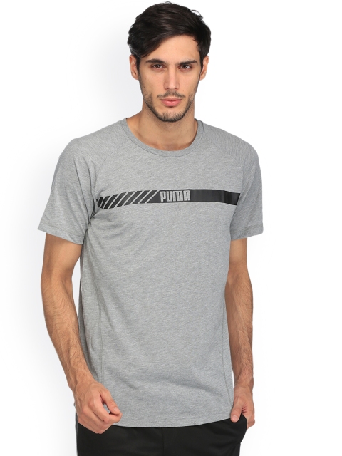 

Puma Men Grey Printed Round Neck Regular Fit T-shirt
