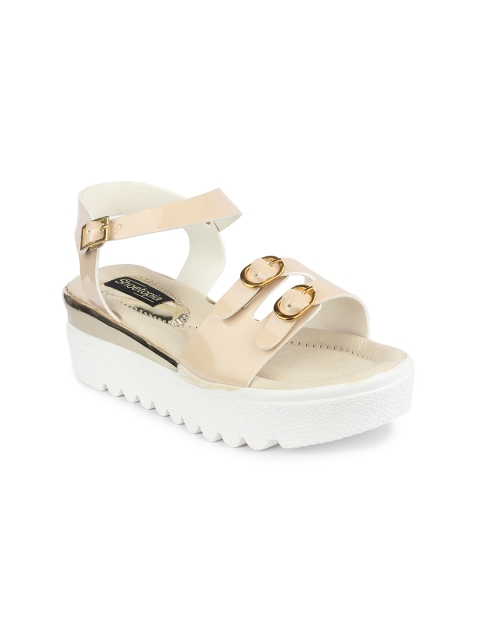 

Shoetopia Women Cream-Coloured Solid Flatforms
