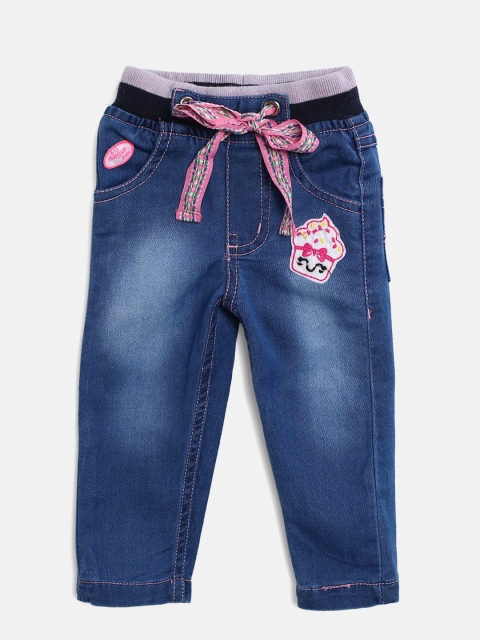 

612 league Girls Blue Regular Fit Mid-Rise Clean Look Stretchable Jeans
