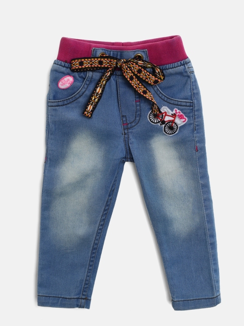

612 league Girls Blue Regular Fit Mid-Rise Clean Look Stretchable Jeans