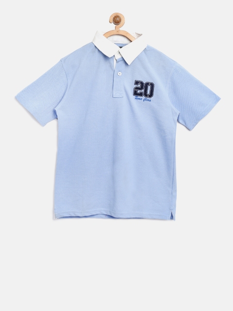 

612 league Boys Blue Solid Polo T-shirt
