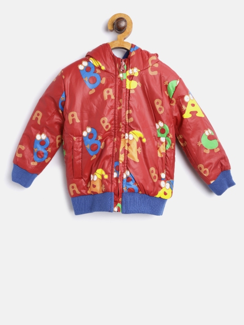 

612 league Boys Red Printed Reversible Bomber Jacket