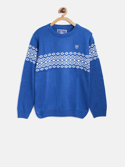 

612 league Boys Blue Self-Design Sweater