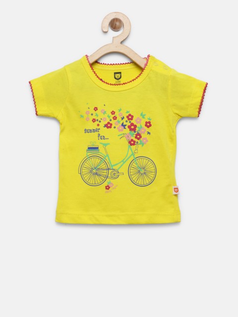 

Baby League Girls Yellow Printed Top