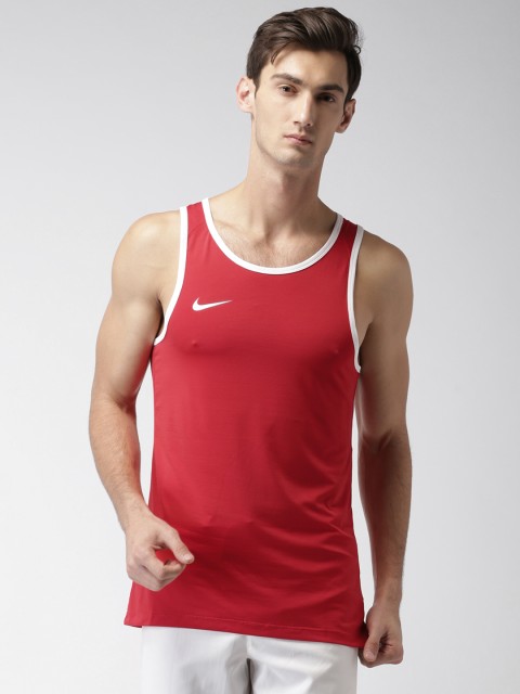 

Nike Men Red M NK TOP Solid Round Neck T-Shirt