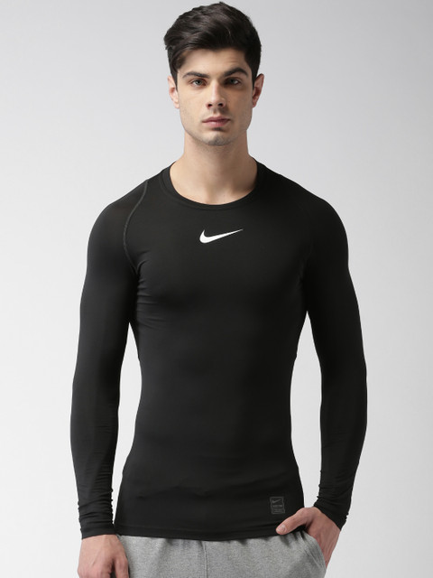 

Nike Men Black Solid NP LS COMP T-shirt