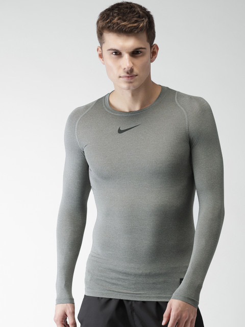 

Nike Men Grey Melange Solid Round Neck T-shirt