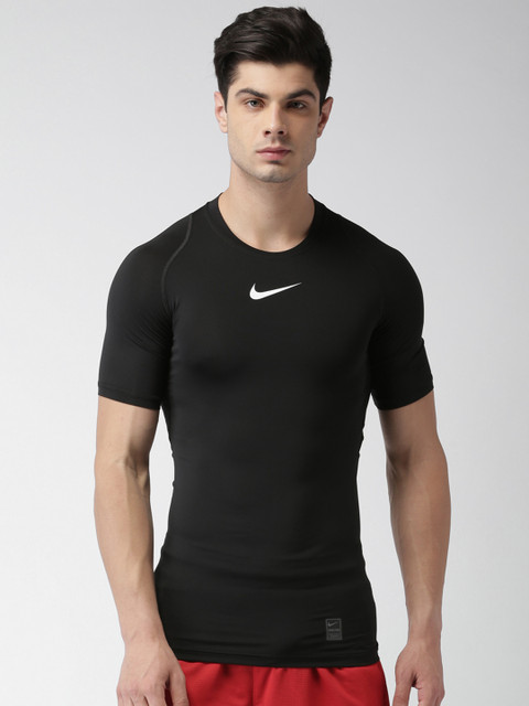 

Nike Men Black Solid Round Neck AS M NP T-shirt