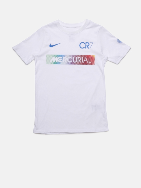 Nike Boys White RONALDO MERCURIAL Printed Football T-shirt available at myntra for Rs.1046