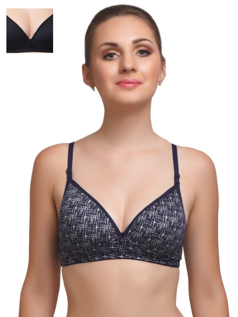 

Lady Lyka Pack of 2 Lightly Padded T-shirt Bras EXTACY-3-BREEZE-, Black