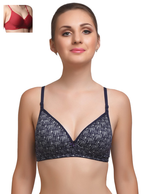 

Lady Lyka Pack of 2 Lightly Padded T-shirt Bras EXTACY-3-MISTIQUE, Maroon