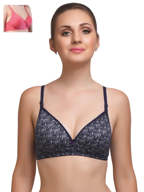 

Lady Lyka Pack of 2 Lightly Padded T-shirt Bras EXTACY-3-MISTIQUE, Black