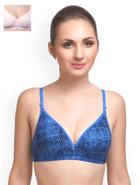 

Lady Lyka Pack of 2 Printed T-shirt Bras EXTACY-4, Blue