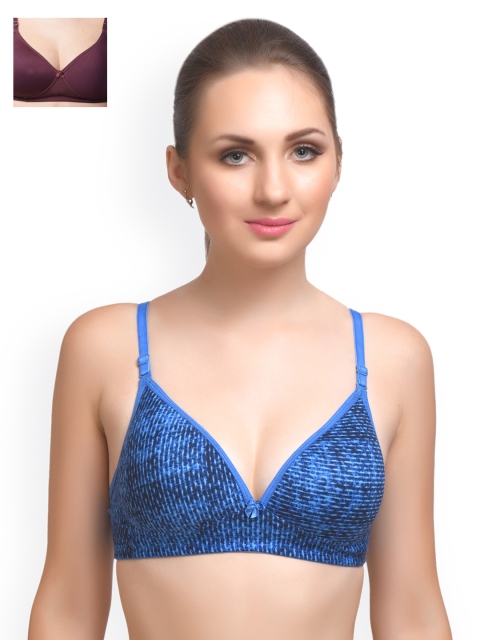 

Lady Lyka Pack of 2 Printed T-shirt Bras EXTACY-4, Blue