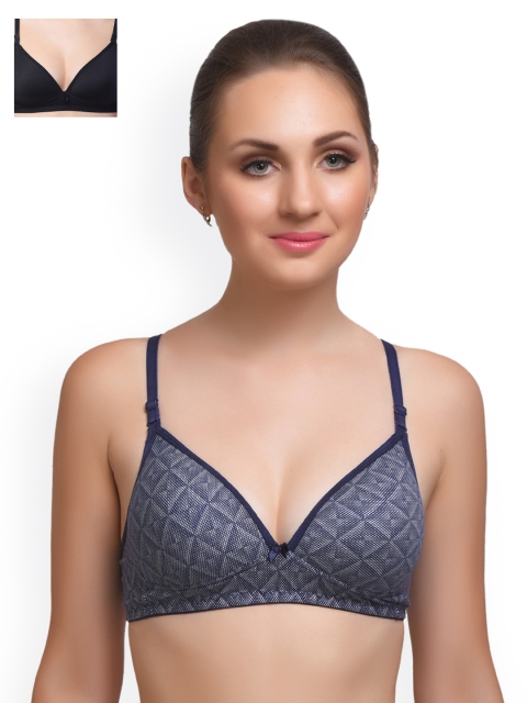 

Lady Lyka Pack of 2 Medium-Coverage T-shirt Bras EXTACY-5, Blue
