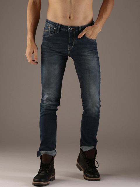 

Flying Machine Men Blue Skinny Fit Mid-Rise Clean Look Stretchable Jeans
