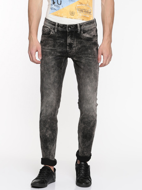 

Flying Machine Men Black Slim Fit Mid-Rise Clean Look Stretchable Jeans