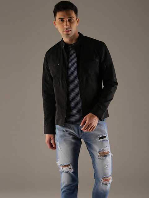 

Flying Machine Men Black Solid Tailored Jacket