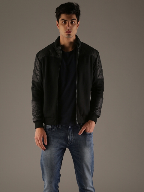 

Flying Machine Men Black Solid Bomber Jacket