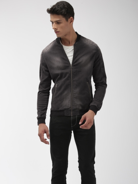 

Flying Machine Men Black Solid Denim Jacket