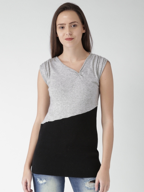 

Species Women Grey Melange & Black Colourblocked Pullover