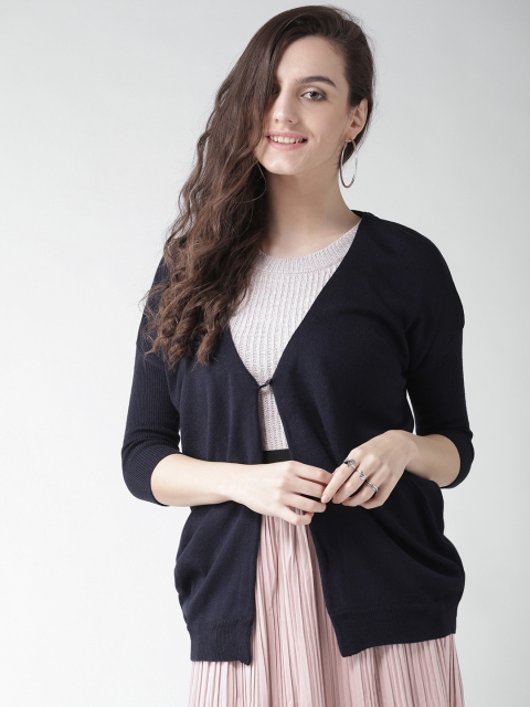 

Species Women Navy Blue Solid Cardigan