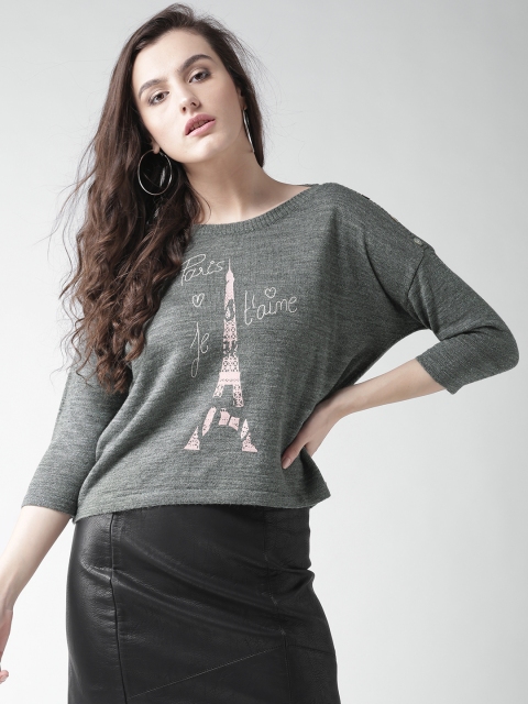 

Species Women Grey Printed Shimmer Sweater