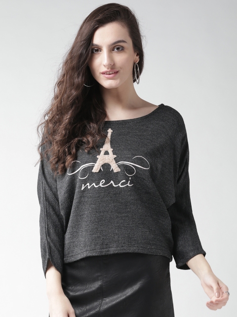 

Species Women Charcoal Grey Self-Design Sweater