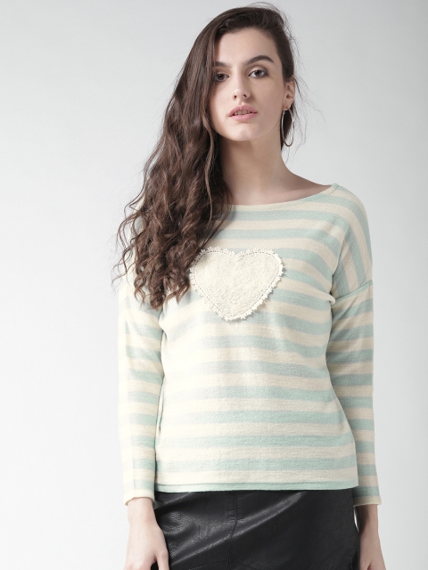 

Species Women Cream-Coloured & Blue Striped Sweater
