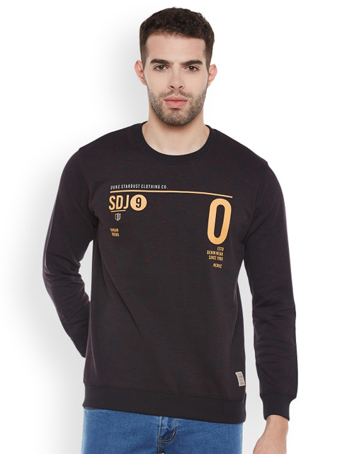 

Duke Men Brown Printed Sweatshirt