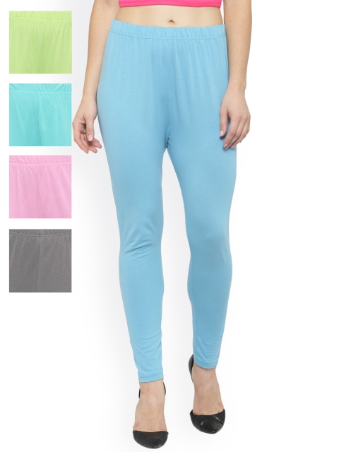 

Laabha Pack of 5 Churidar Leggings, Multi