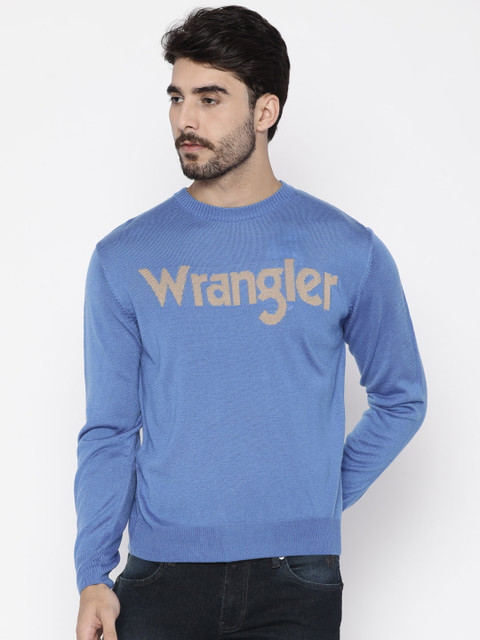 

Wrangler Men Blue Self Design Pullover