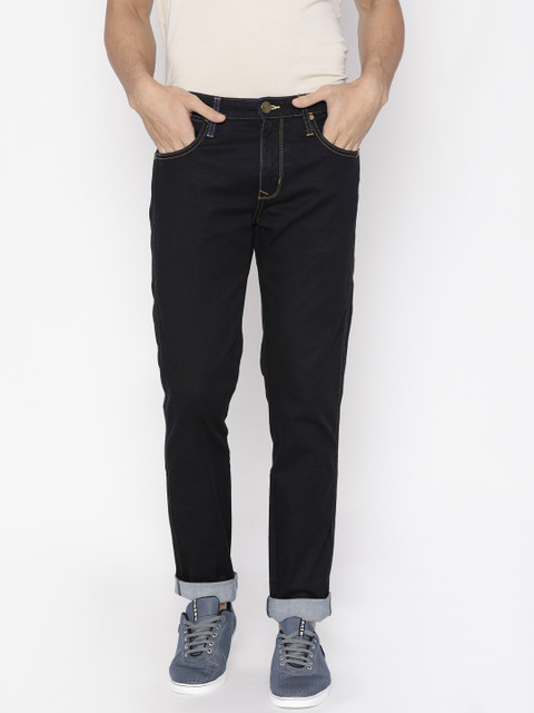 

Wrangler Men Navy Blue Regular Fit Mid-Rise Clean Look Stretchable Jeans