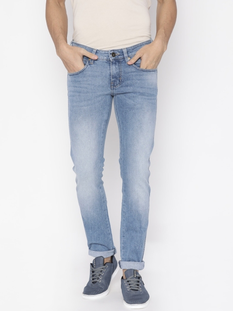 

Wrangler Men Blue Skinny Fit Low-Rise Clean Look Stretchable Jeans, Na