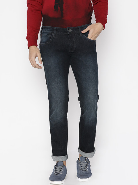 

Wrangler Men Blue Rockville Regular Fit Low-Rise Clean Look Stretchable Jeans, Na