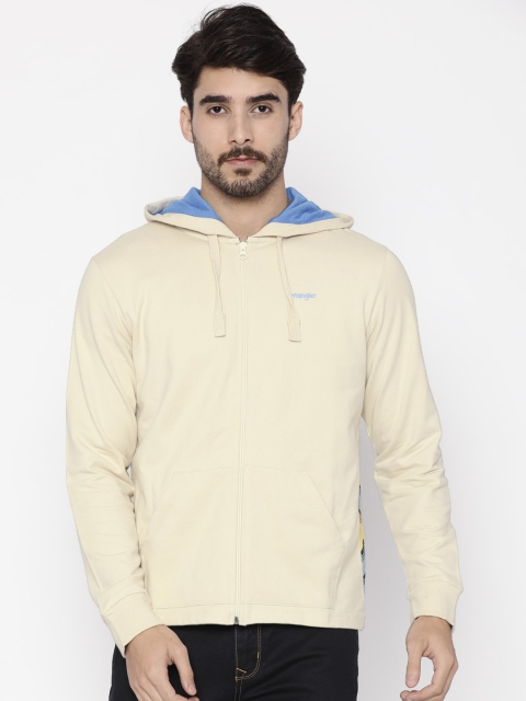 

Wrangler Men Beige Hooded Sweatshirt