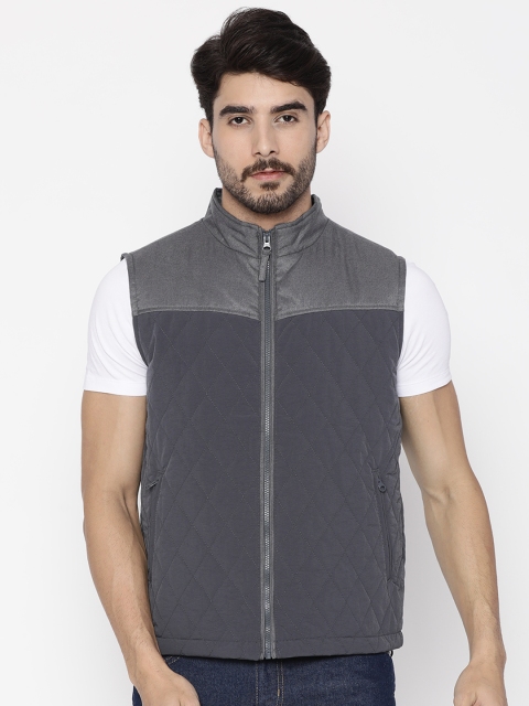 Wrangler Men Grey Solid Quilted Jacket available at myntra for Rs.2796