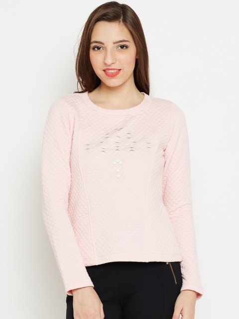 

AND Women Pink Qulited Sweatshirt