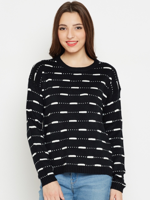 

AND Women Black & White Self-Design Sweater