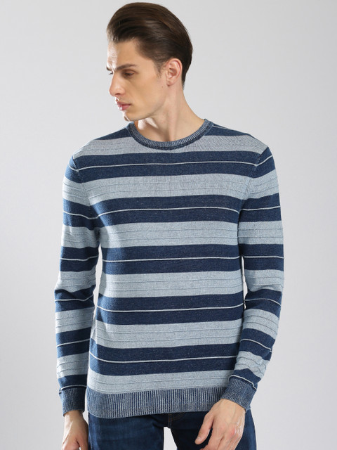 

Levis Men Blue Striped Pullover